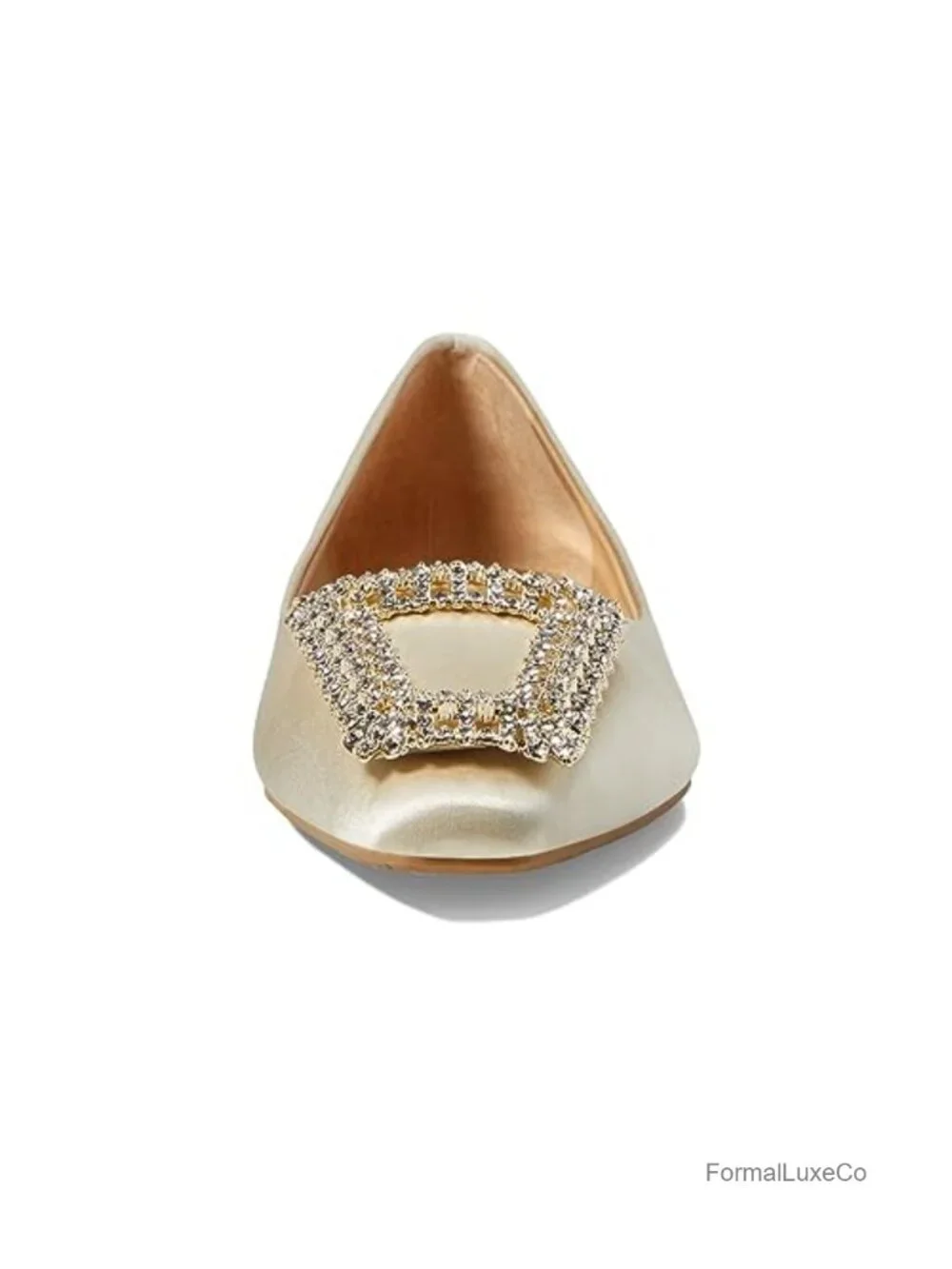Ivory Ballet Flats with Breathable Leather Lining, Round Toe, Pull-On Closure